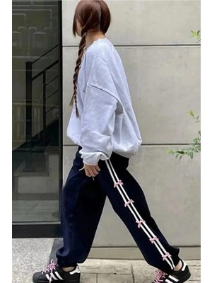Balina Mavi Coquette Tech Side Stripe Paraşüt Unisex Eşofman Altı