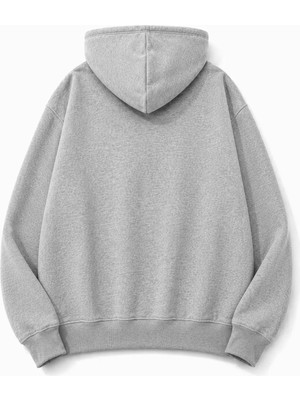 herkesemoda It's Ok Baskılı Kapüşonlu 2 Iplik Şardonlu Sweatshirt