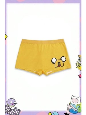 Balina Sarı Adventure Time Jack Y2K Mini Şort