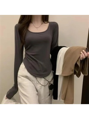 Balina Füme Basic Uzun Kollu Crop