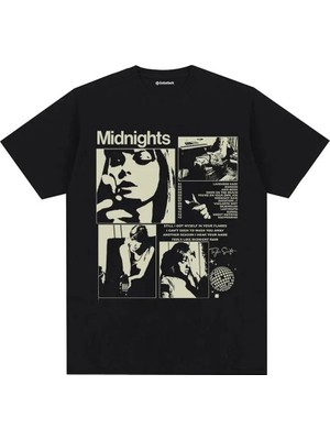 Balina Siyah Taylor Swift - Midnights (Unisex) T-Shirt