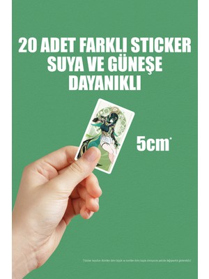 Zipzap Nefer Genshin Impact Anime Gacha Yapışkanlı Folyo Sticker Paketi (20 Adet)