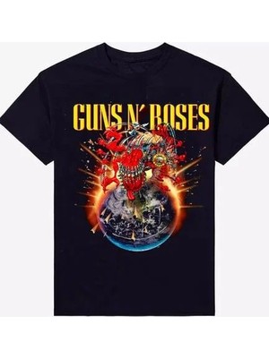 Balina Siyah Guns N' Roses European And Middle East Tour 2025 Unisex T-Shirt