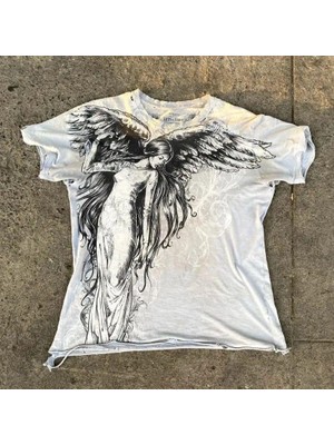 Balina Beyaz Vintage Angel Affaction Cyber Grunge Unisex T-Shirt