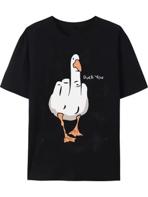 Balina Siyah Duck You Unisex T-Shirt