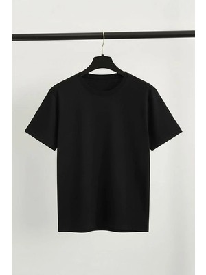 Balina Düz Siyah Y2K Unisex T-Shirt