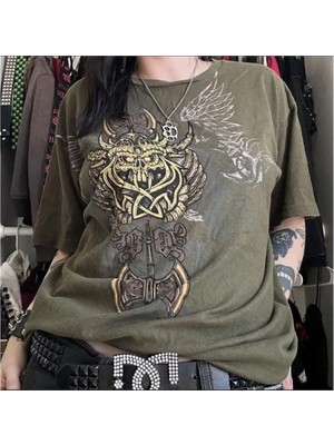 Balina Haki Antique Viking Ax Brad Butter Cyber Grunge Unisex T-Shirt