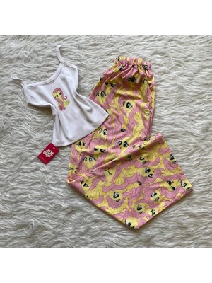 Balina Sarı My Little Pony Fluttershy Desenli Şık Alt Üst Takımı