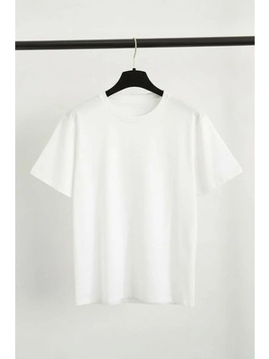 Balina Düz Beyaz Y2K Unisex T-Shirt