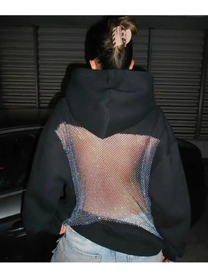 Balina Siyah Crystal Vision Sweatshirt