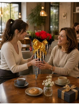 Koni Club 7'li Çay Gülü Premium Hediye Solmayan Çiçek Konisi-Sınırlı Üretim