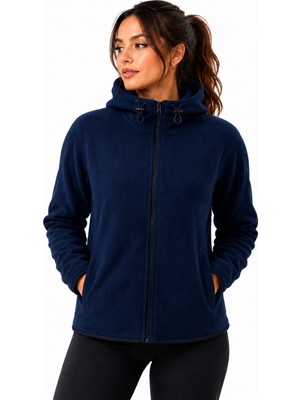 Ghassy Co. Ghassy Co Kadın Kapşonlu Fermuarlı Polar Sweatshirt