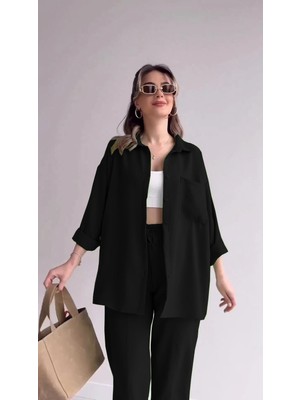 Barbora Keten Kadın Ikili Takım Pantolon Gömlek