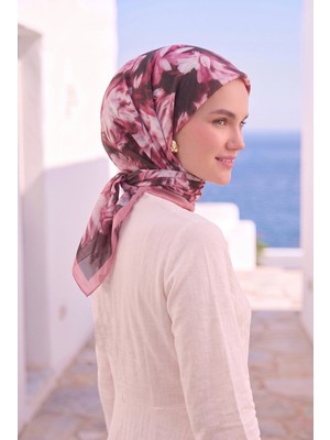 Eys Çiçekli Eşarp Serisi Pembe