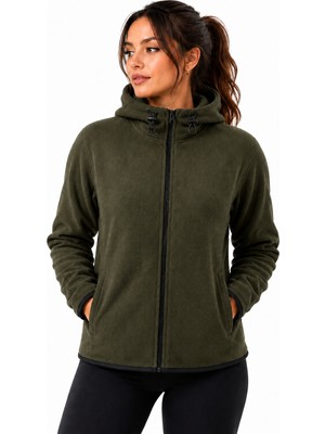 Ghassy Co. Ghassy Co Kadın Kapşonlu Fermuarlı Polar Sweatshirt