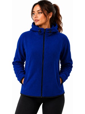 Ghassy Co. Ghassy Co Kadın Kapşonlu Fermuarlı Polar Sweatshirt