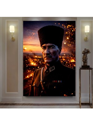 Emya Home LED Işıklı Atatürk Kanvas Tablo
