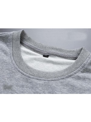 Touz Moda Eyl Heart Signal Baskılı Gri Unisex Oversize Bisiklet Yaka Sweatshirt