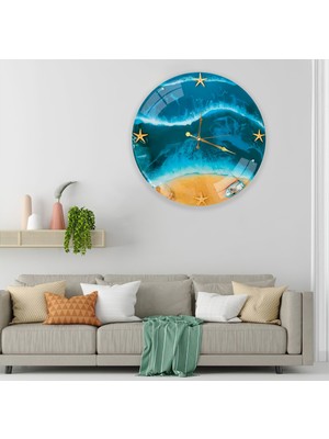 Emya Home Deniz Cam Saat - 60 cm