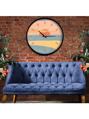 Emya Home Sunset 70 cm El Yapımı Ahşap Duvar Saati