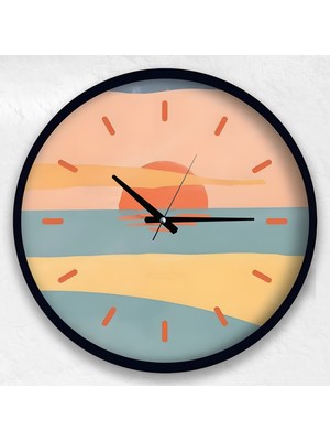 Emya Home Sunset 60 cm El Yapımı Ahşap Duvar Saati