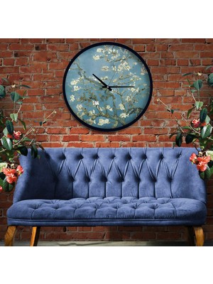 Emya Home Almond Blossom 70 cm El Yapımı Ahşap Duvar Saati