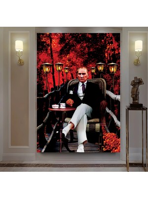 Emya Home LED Işıklı Atatürk Kanvas Tablo