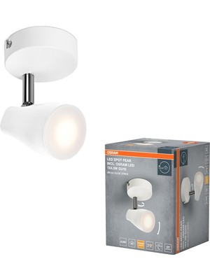 Osram Pear Tekli LED Spot 4.3W 2700K 350LM GU10 Beyaz Kasa
