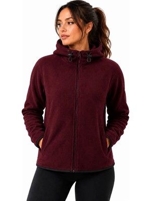Ghassy Co. Ghassy Co Kadın Kapşonlu Fermuarlı Polar Sweatshirt