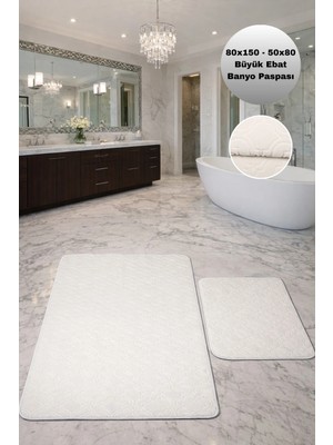 Modernsoft Orvellio Krem Kaymaz Taban Yumuşak Dokulu Makinede Yıkanabilir Modern Banyo Paspası