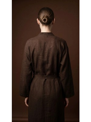 Minteks Shadowed Sakura Keten&pamuk Kimono Sabahlık