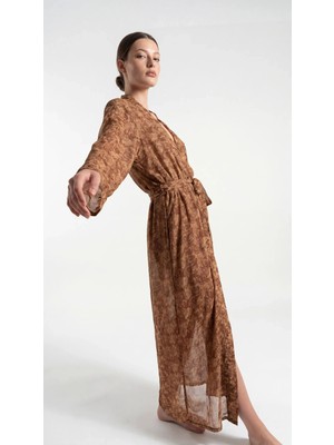 Minteks Linea Mist Uzun Bol Kimono Sabahlık