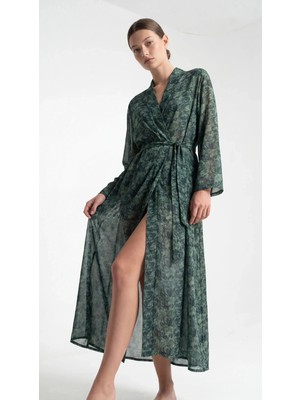 Minteks Linea Mist Uzun Bol Kimono Sabahlık