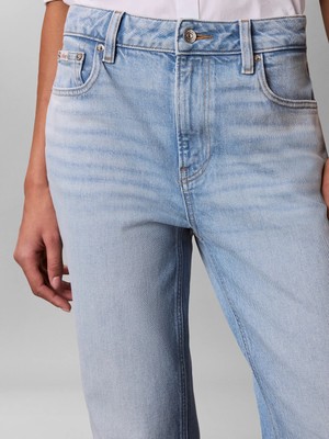 Calvin Klein Kadın / Kız Mavi Calvin Klein Hıgh Rıse Straıght L, Ylx Mavi Kadın Kot Pantolon