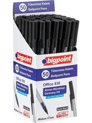 Bigpoint BP932-95 Tükenmez Kalem Polo 0.7mm Siyah 50 Li Paket
