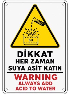 Ti Play Dikkat Suya Her Zaman Asit Katın 21X30CM Pvc Isg Levha