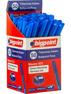 Bigpoint BP933-35 Tükenmez Kalem Master 1.0mm Mavi 50 Li Paket