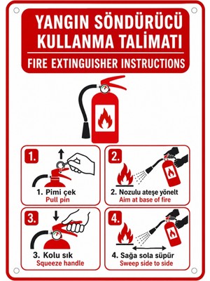 Ti Play Yangın Söndürücü Kullanma Talimatı 35X50CM Pvc Isg Levha