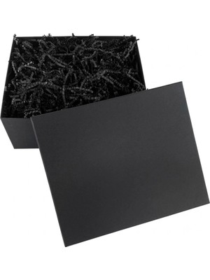 Hellobox Premium Mat Siyah Hediye Kutusu - Ekstra Kalın Sert Mukavva, Içi Kırpık Kağıt Dolgulu Lüks Kutu (25X30x12 Cm)