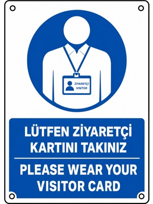 Ti Play Lütfen Ziyaretçi Kartınızı Takınız 21X30CM Pvc Isg Levha