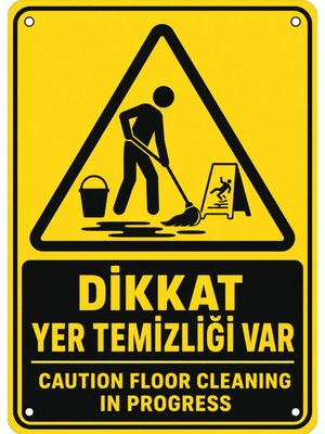 Ti Play Dikkat Yer Temizliği Var 21X30CM Pvc Isg Levha