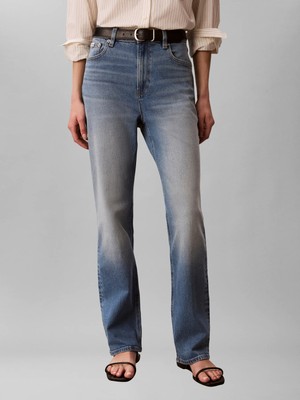 Calvin Klein Kadın / Kız Mavi Calvin Klein Hıgh Rıse Straıght A, Ym3 Mavi Kadın Kot Pantolon