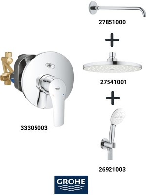 Grohe Eurosmart Ankastre Banyo Bataryası Seti Gagasız(Oval Tepe Duşlu)