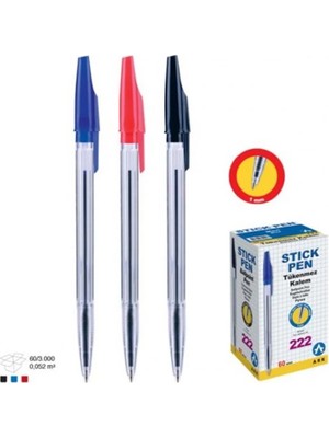 Ark 222 Tükenmez Kalem Kirmizi 50LI Paket