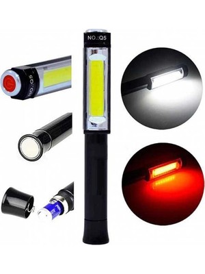 Ynt İthalat Ps-Q5 Pilli Mıknatıslı Cob LED Çalışma Tamir Kırmızı Işık El Feneri