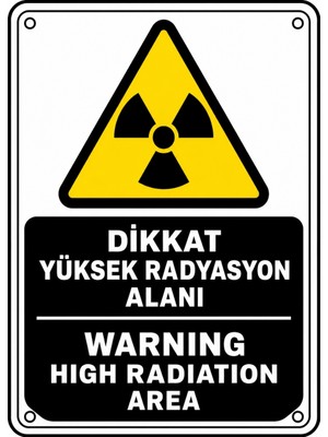 Ti Play Dikkat Yüksek Radyasyon Alanı 35X50CM Pvc Isg Levha