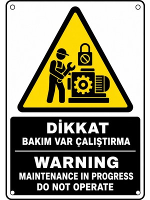 Ti Play Dikkat Bakım Var Çalıştırma 35X50CM Pvc Isg Levha