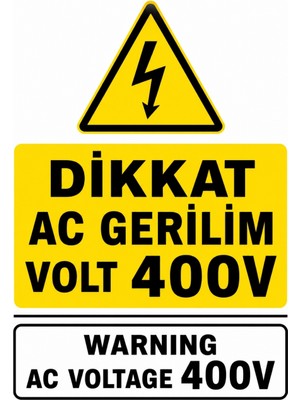 Ti Play Dikkat Ac Gerilim Volt 400V 21X30CM Pvc Isg Levha