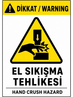 Ti Play Dikkat El Sıkışma Tehlikesi 21X30CM Pvc Isg Levha