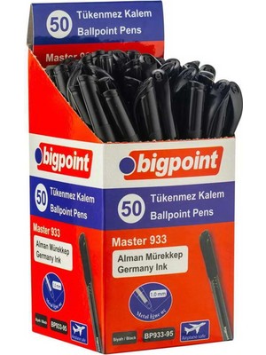 Bigpoint BP933-95 Tükenmez Kalem Master 1.0mm Siyah 50 Li Paket